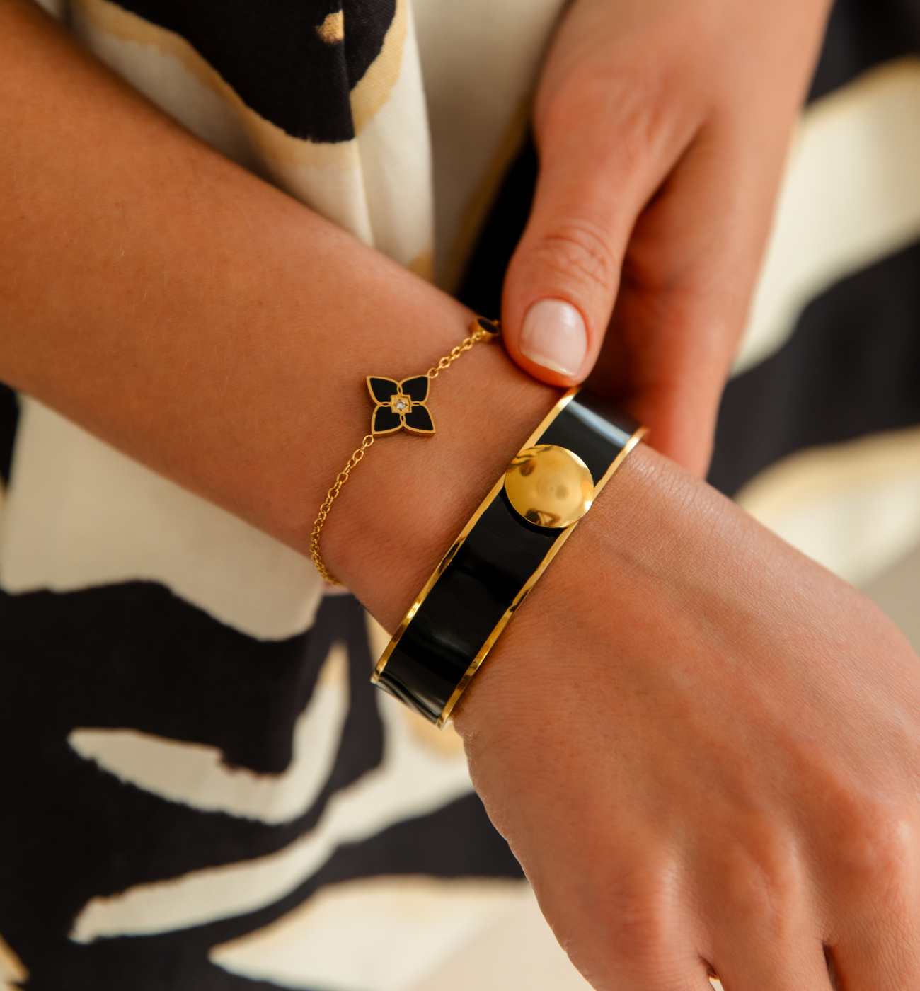 Zestaw czarnych bransoletek Z0419 - By Dziubeka