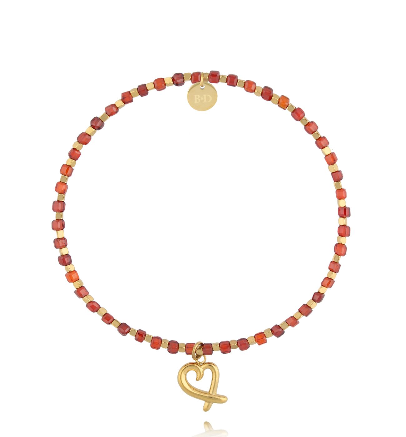 Bransoletka z cyrkoniami i sercem BSC2220