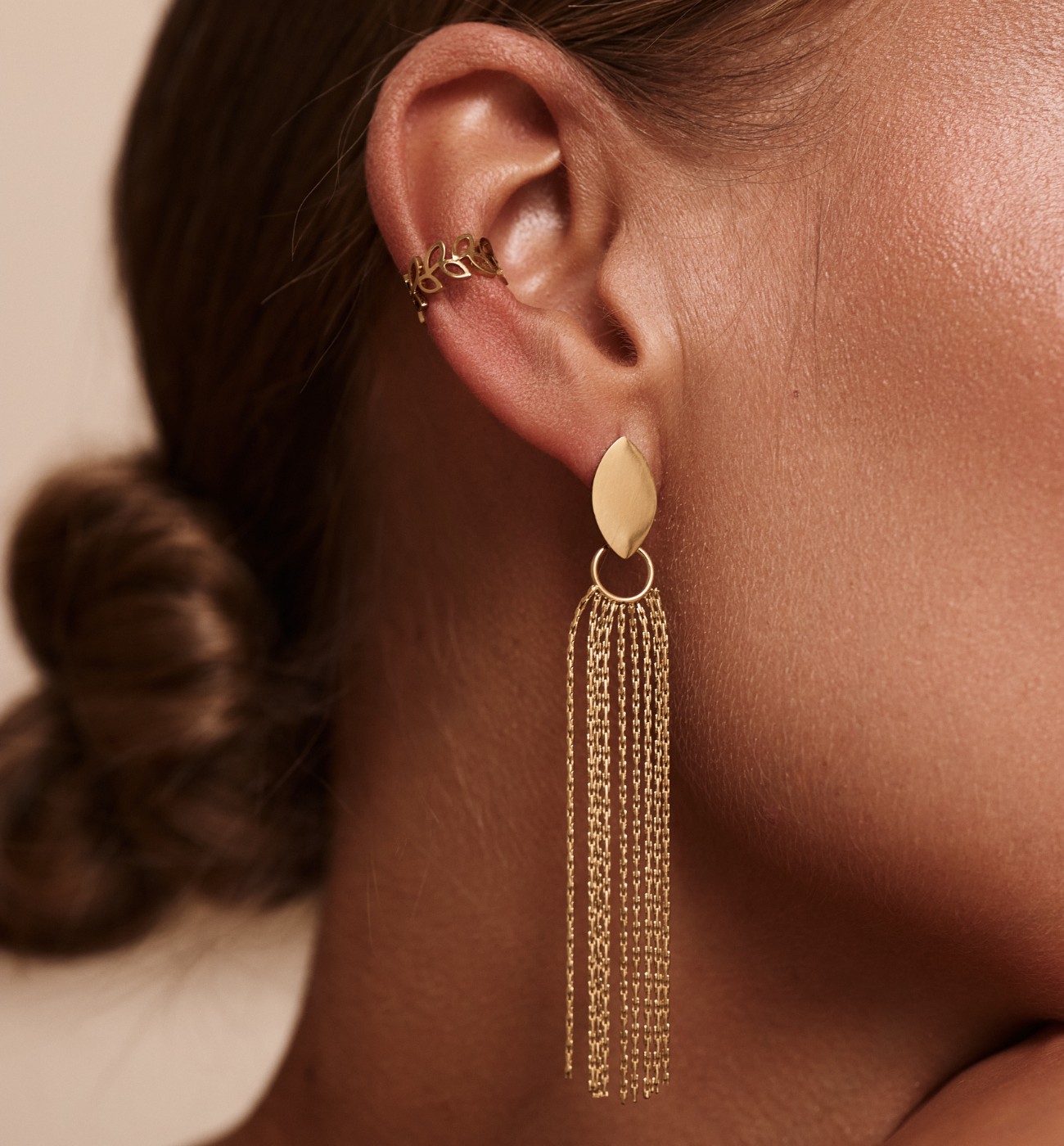 Kolczyki z łańcuszkami złote KSY0382