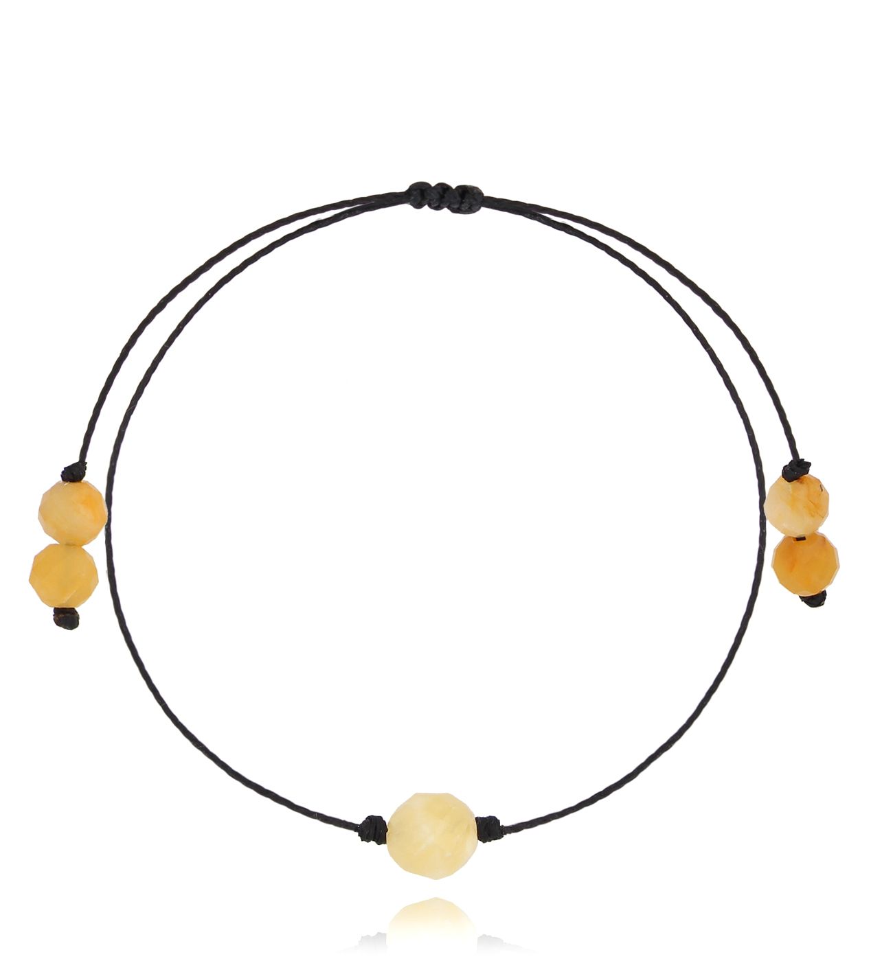 Bransoletka z żółtym jadeitem Birthstones BGL0736 - By Dziubeka