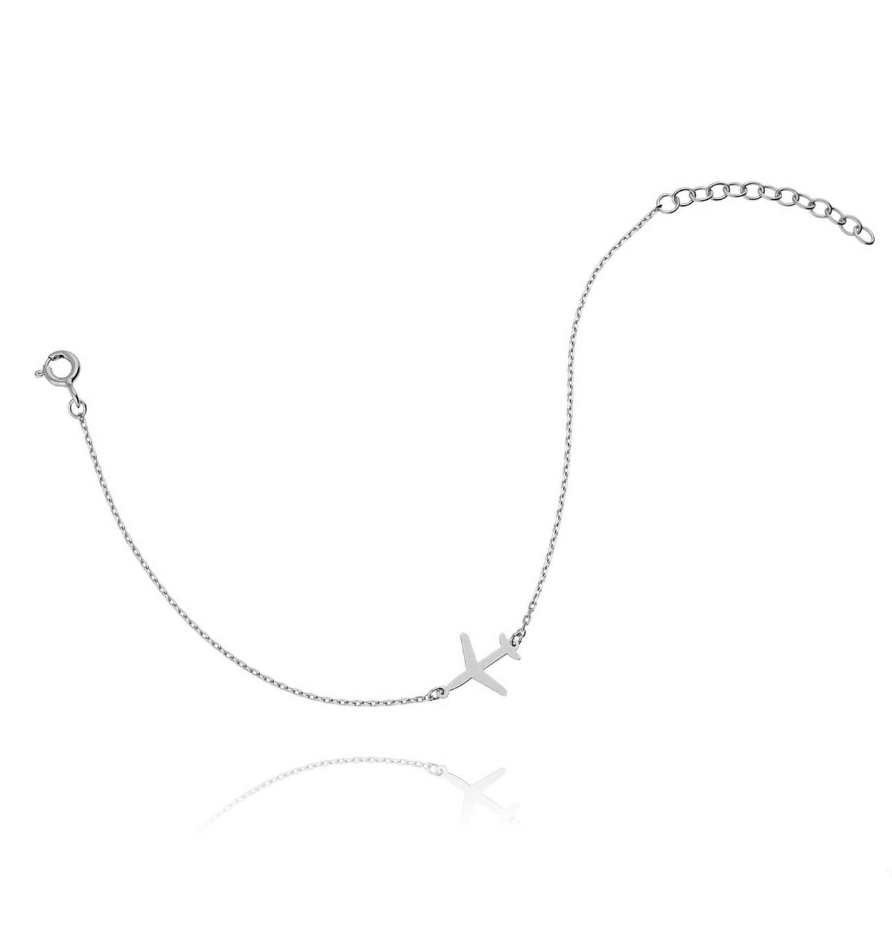 Bransoletka ze srebra samolot - By Dziubeka