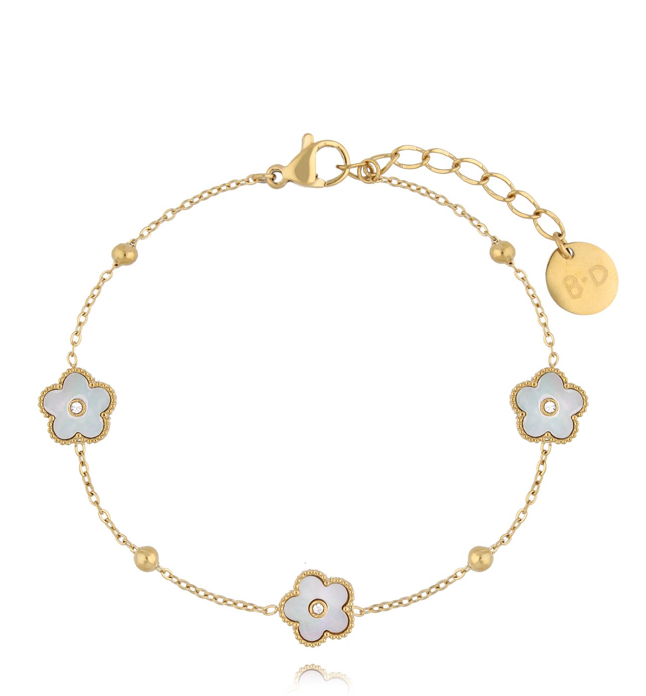 Bransoletka z kwiatuszkami złota BSY0176