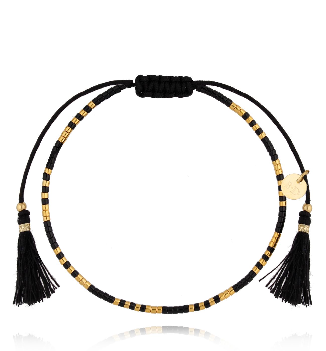 Bransoletka czarna z chwostami Beads - By Dziubeka