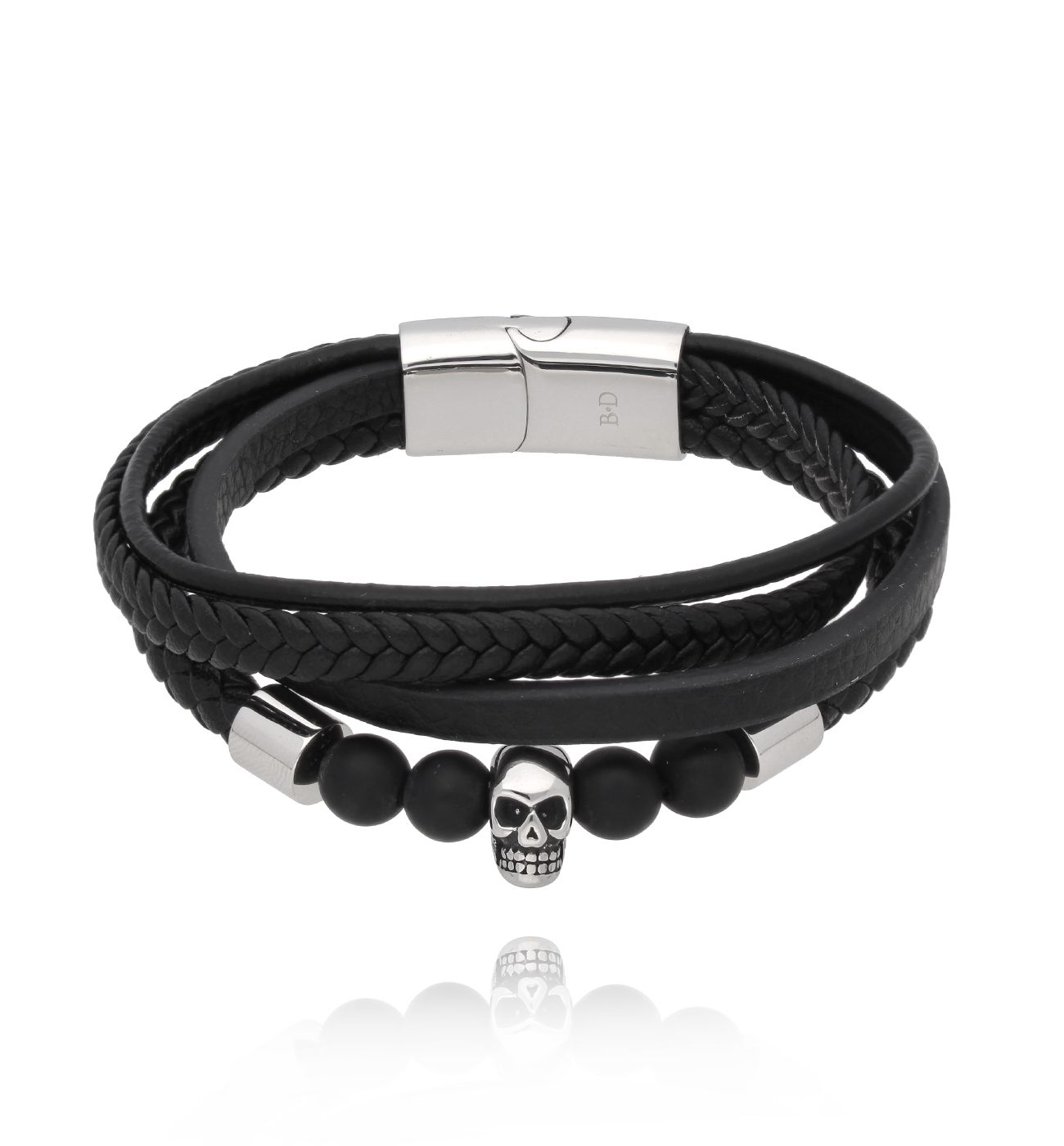 Bransoletka z agatami i czaszką Cranio BMITC0633