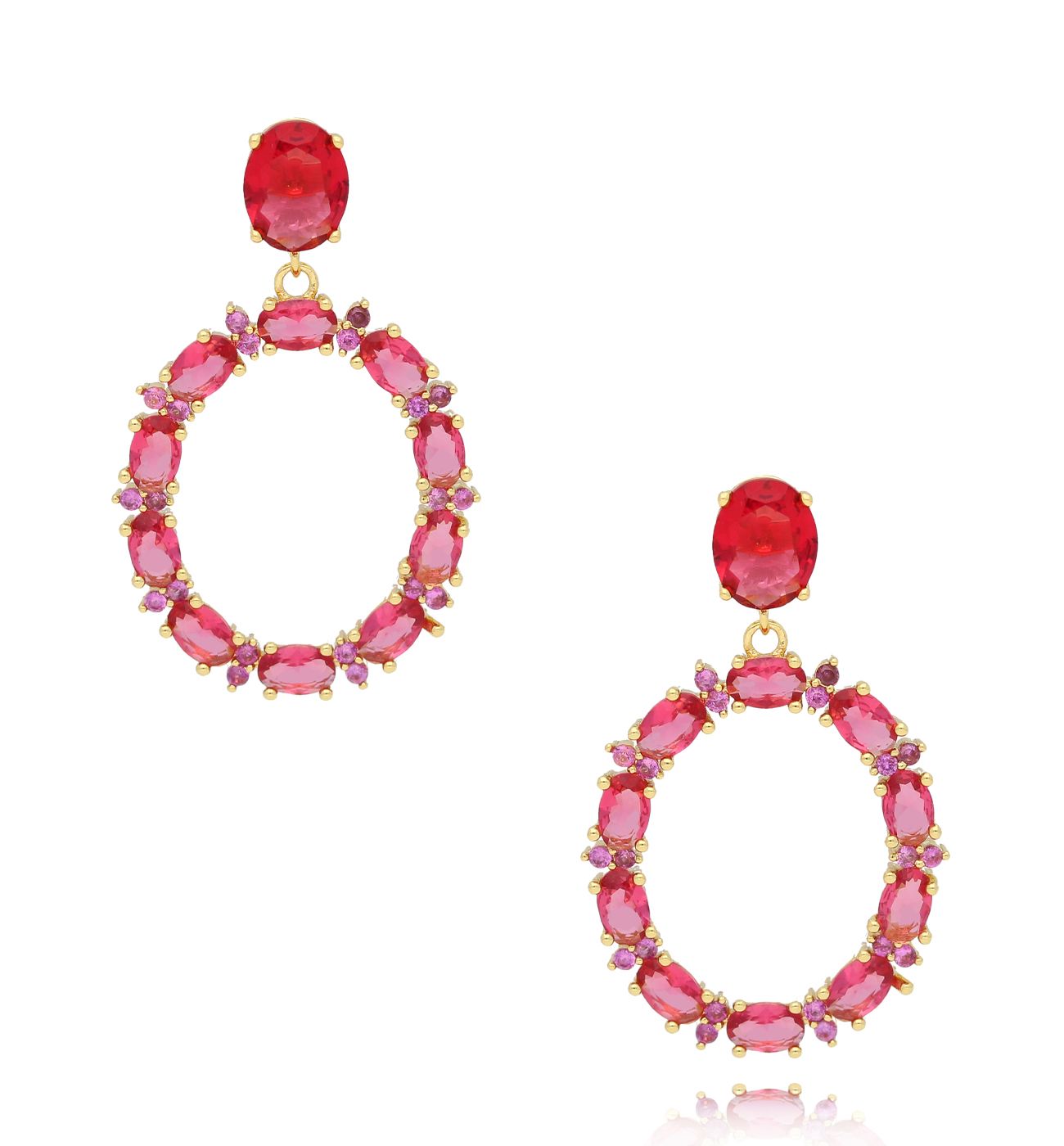 Kolczyki fuksjowe owale Vernal KSS1735