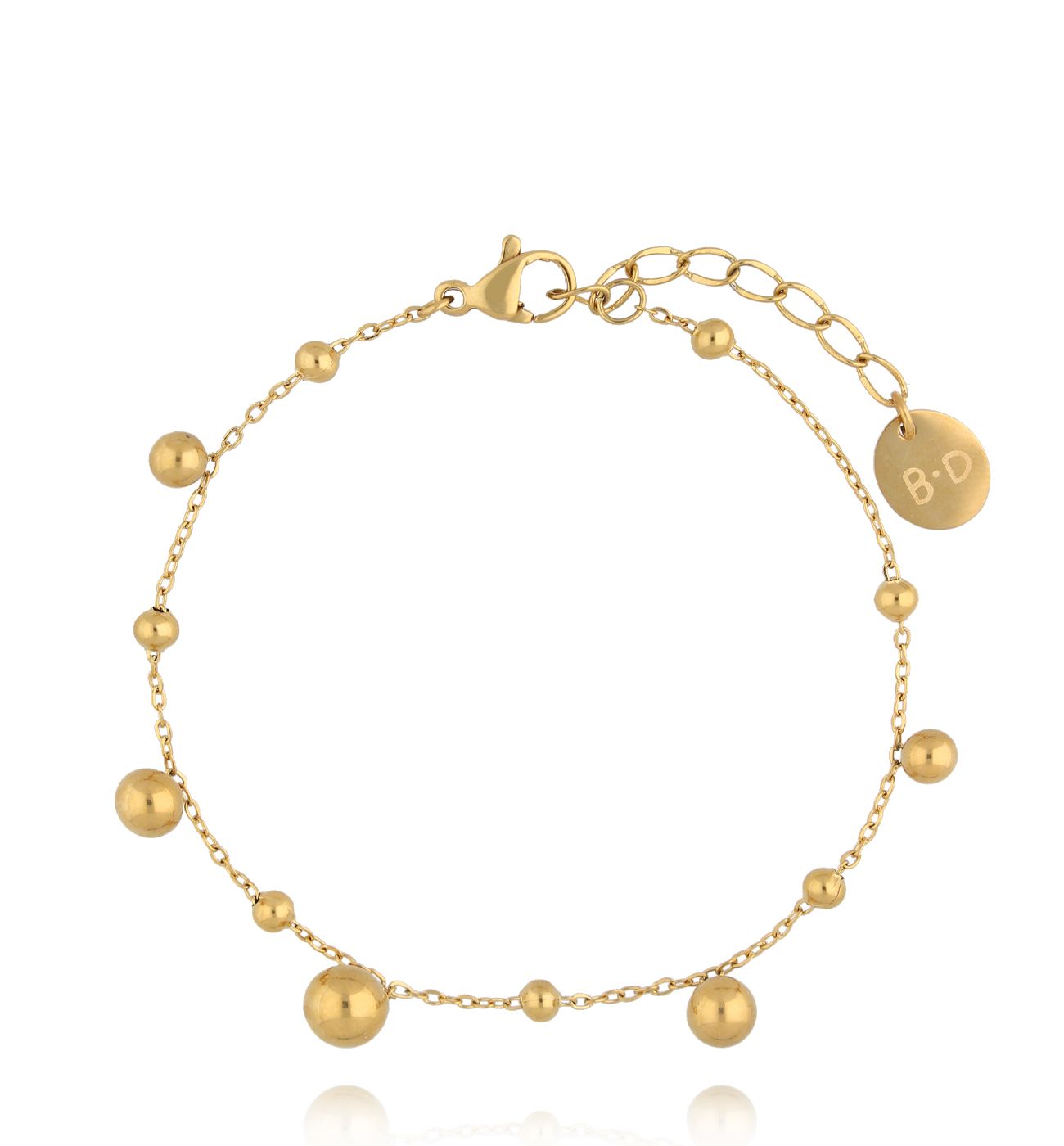 Bransoletka z kuleczkami złota BSY0235 - By Dziubeka