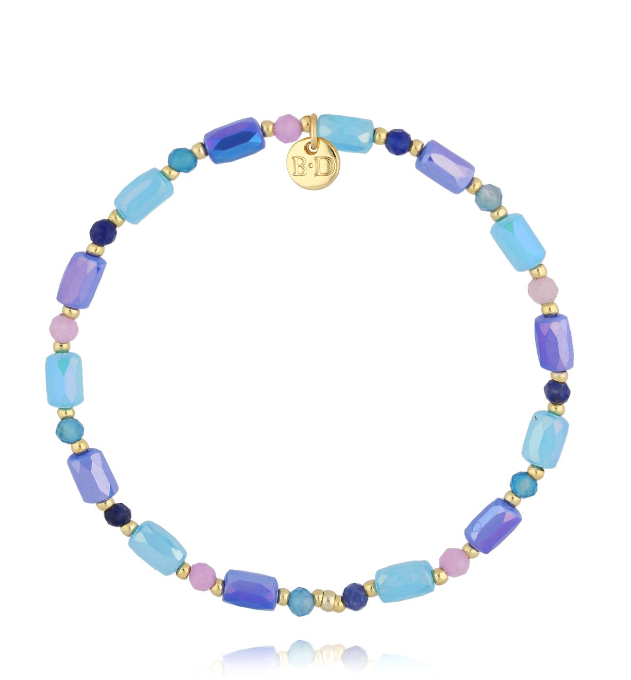 Bransoletka z fioletowymi i niebieskimi kryształkami BSC2174