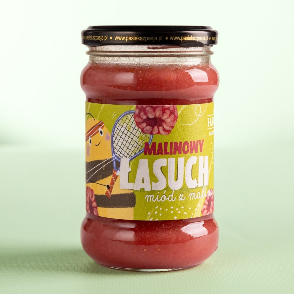 Malinowy łasuch - miód dla dzieci z maliną 370g - Pasieka z Pasją Hawran