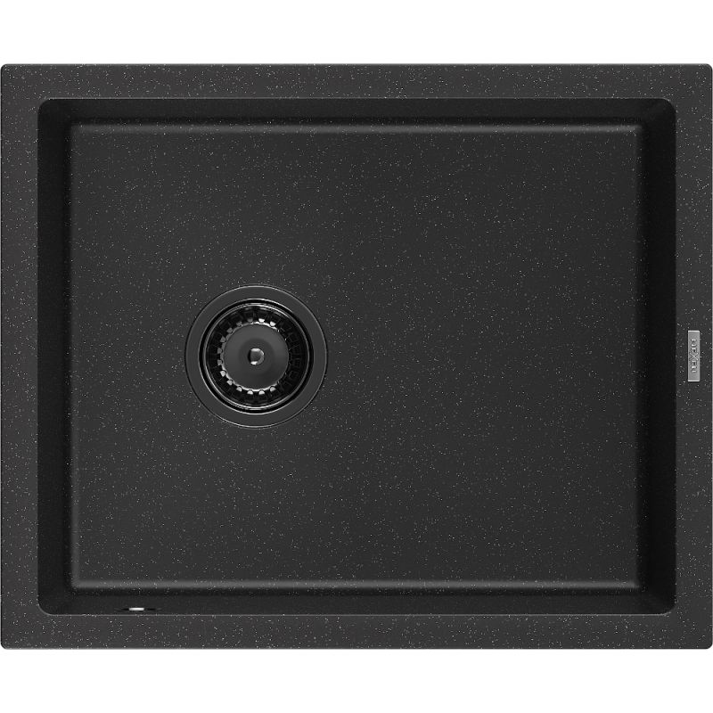 Zlewozmywak granitowy Mexen Pedro 1-komorowy czarny/złoty 560x460 mm - 6508561000-75-B 1 szt.