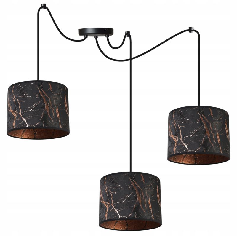 Lampa sufitowa wisząca Light Home LH Pająk Werona 3x E27 60W czarny/miedź 1szt.