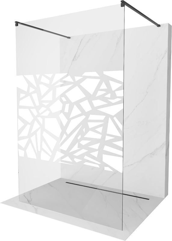 Ścianka prysznicowa Mexen Kioto biały wzór czarna 130x200 cm 800-130-002-70-85 1 szt.