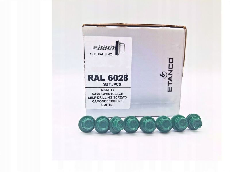 Wkręty Farmerskie Etanco Do Blachy, Zszywka 4,8X35Mm Ral 6028 250 szt.