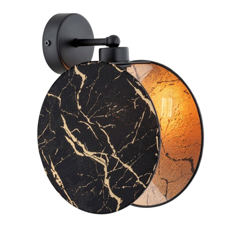 Kinkiet ścienny Emibig Motif czarno-złoty marmur 1 x E27 x 15W IP20 wym: 26 x 20 x 20 cm - 1 szt.