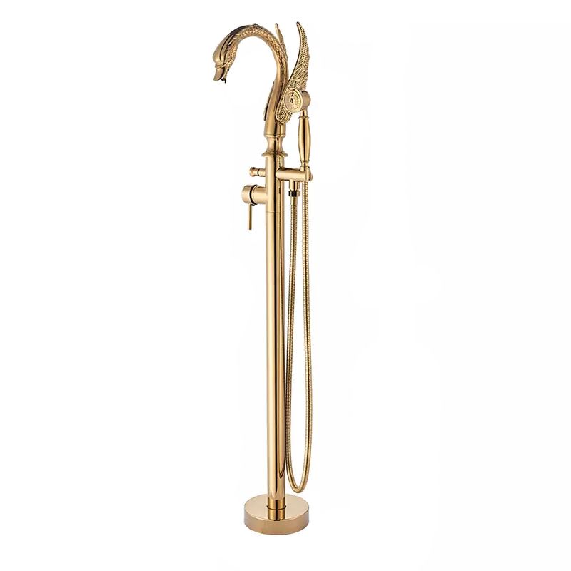 Bateria wannowa Lauferi EMONEA mosiężna wolnostojąca łabędź złota retro 1 szt.