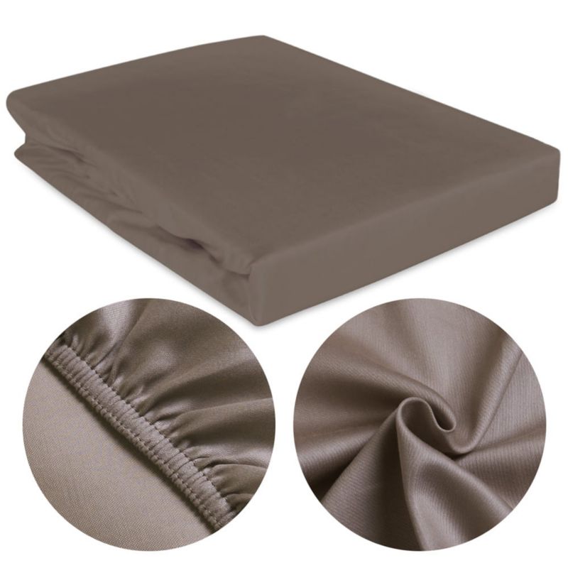 Prześcieradło satynowe z gumką Darymex 200x220 kolor Sepia 1 szt.