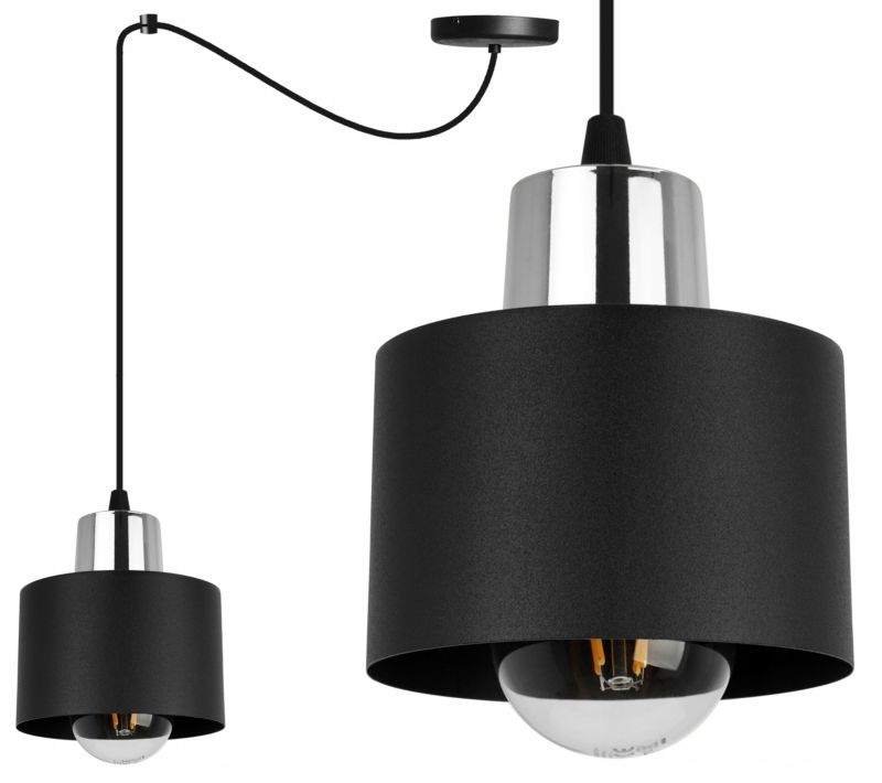 Lampa sufitowe wisząca Light Home LH Spider Panta 1x E27 60W czarny/srebrny 1szt.