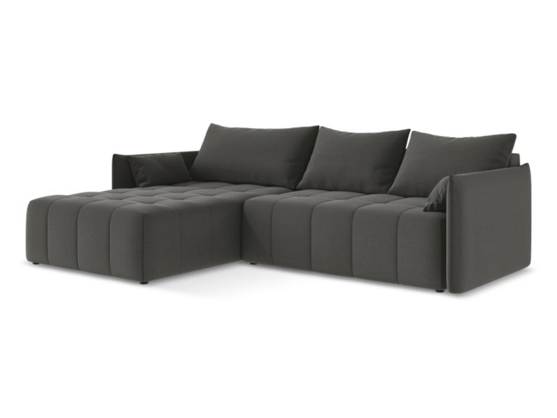 Narożnik lewostronny z funkcją spania LaMiaSofa BOLSENA z tkaniny welwetowej 260x180 cm stalowy 1 szt.