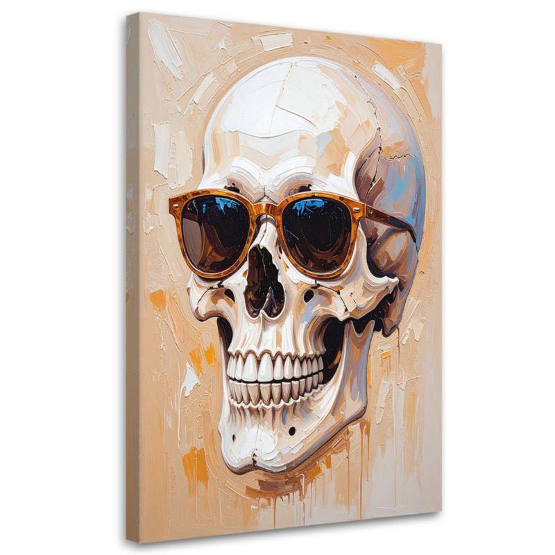 Obraz do pokoju biura Feeby Czaszka w okularach efekt farby 80x120cm 1szt
