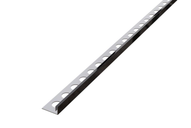 Profil licowy Js ozdobny Lambro czarny połysk do płytek rektyfikowanych 1cm x 270cm 1 szt.