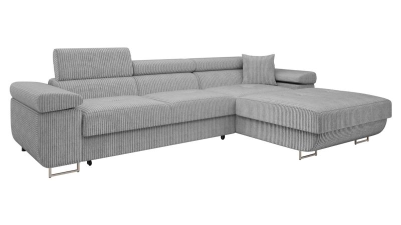 Narożnik z funkcją spania MIRJAN 24 Torezio Mini Sztruks prawy jasny szary 1 szt.