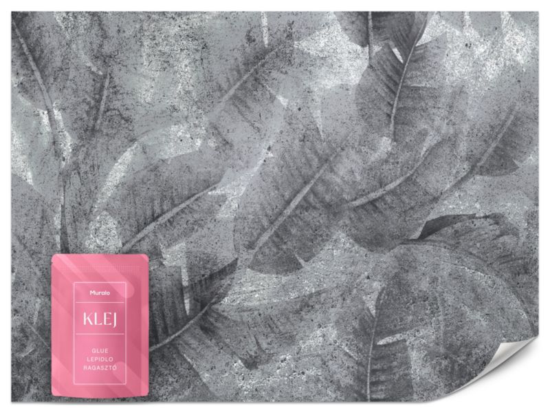 Fototapeta Muralo Liście na Betonie 350x256 cm 1szt.