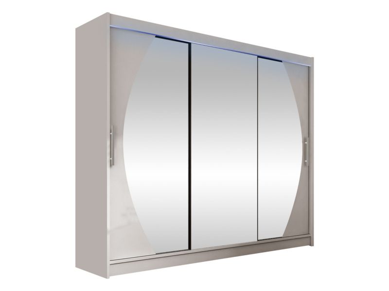 Szafa MIRJAN 24 z drzwiami przesuwnymi Aston V z oświetleniem RGB kaszmir/lustro 1 szt.