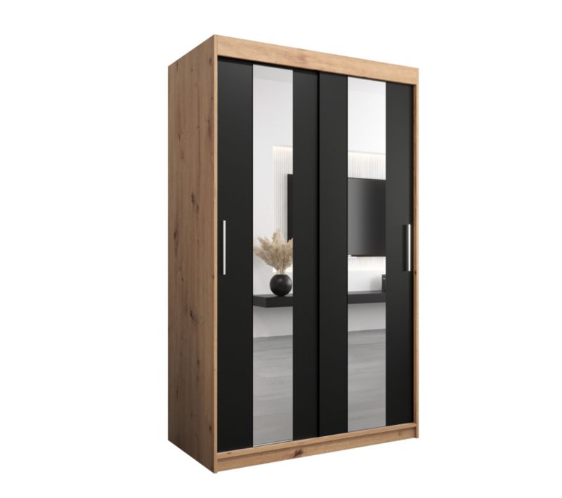 Szafa przesuwna Garderoba Abiks POLE 120 artisan/czarny 1 szt.