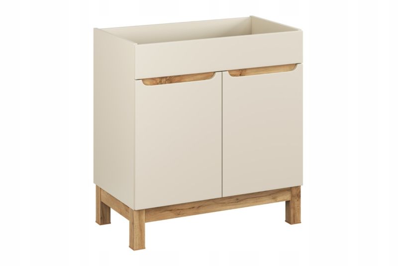 Szafka pod umywalkę Furnidea 80 cm kaszmir dąb Wotan laminowana Bali 1 szt.