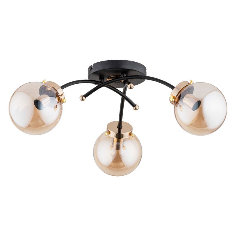 Lampa sufitowa wisząca Alfa Natella 0505 czarno-bursztynowy nowoczesna 3xE14 x 10W 1 szt.