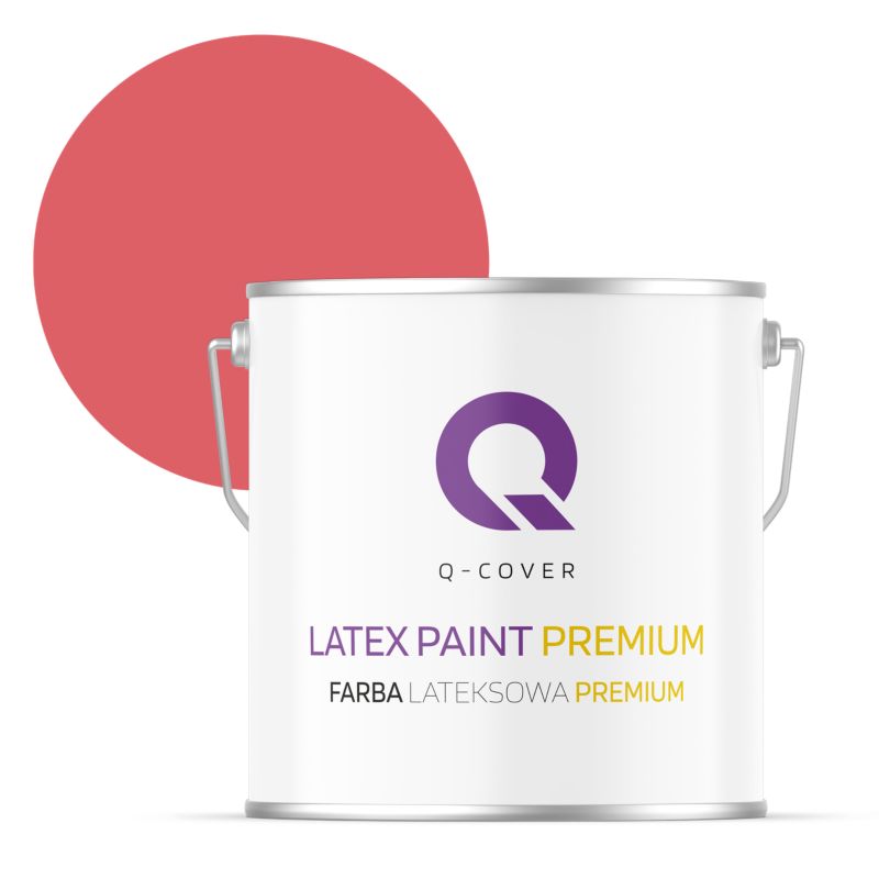 Farba Lateksowa Premium Plamoodporna do Ścian i Sufitów Q-Cover Czerwony H3525 Głęboki Mat 5L