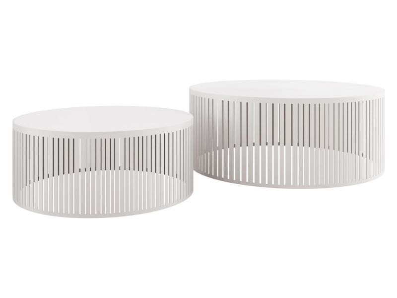 Zestaw 2 stolików kawowych MIRJAN 24 Velede biały/biel arktyczna 2 szt.