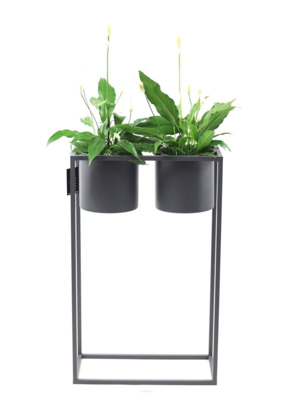 Kwietnik stojący JAKPOL Ugo Loft 80x50 cm metalowy szary 1 szt.