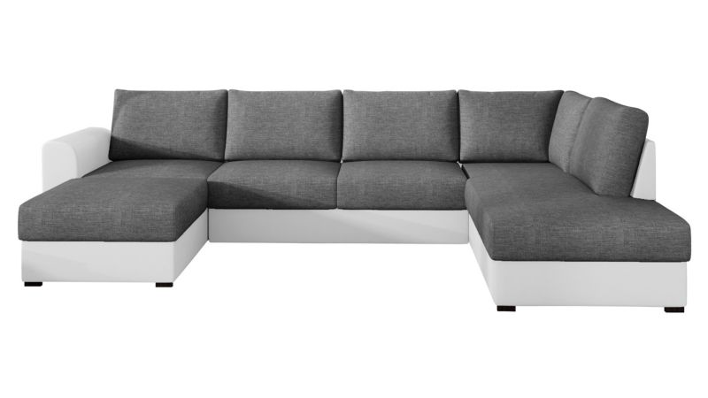 Narożnik z funkcją spania MIRJAN 24 Wilma prawy biała ekoskóra/grafitowy 1 szt.