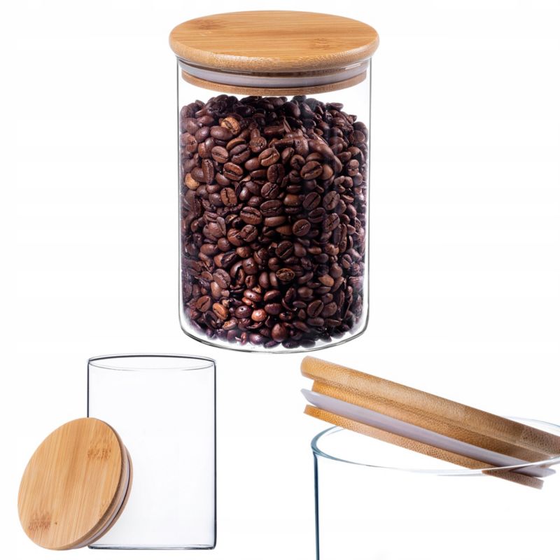 Pojemnik Na Żywność KADAX makaron Szklany Na Przyprawy Z Pokrywą Słoik 1,04L 1szt.