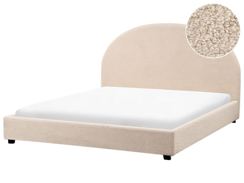 Łóżko Boucle Vaucluse 160 x 200 cm Beżowy 1 szt.