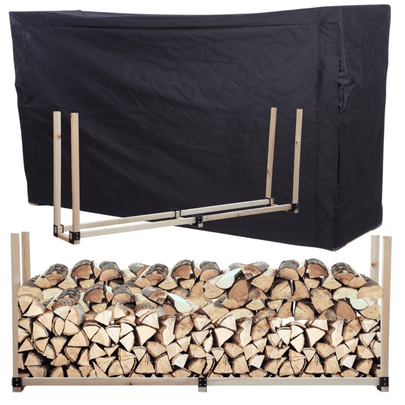 Stojak na drewno kominkowe MODO24 wiata z pokrowcem drewutnia 1,2 m3 1 szt.