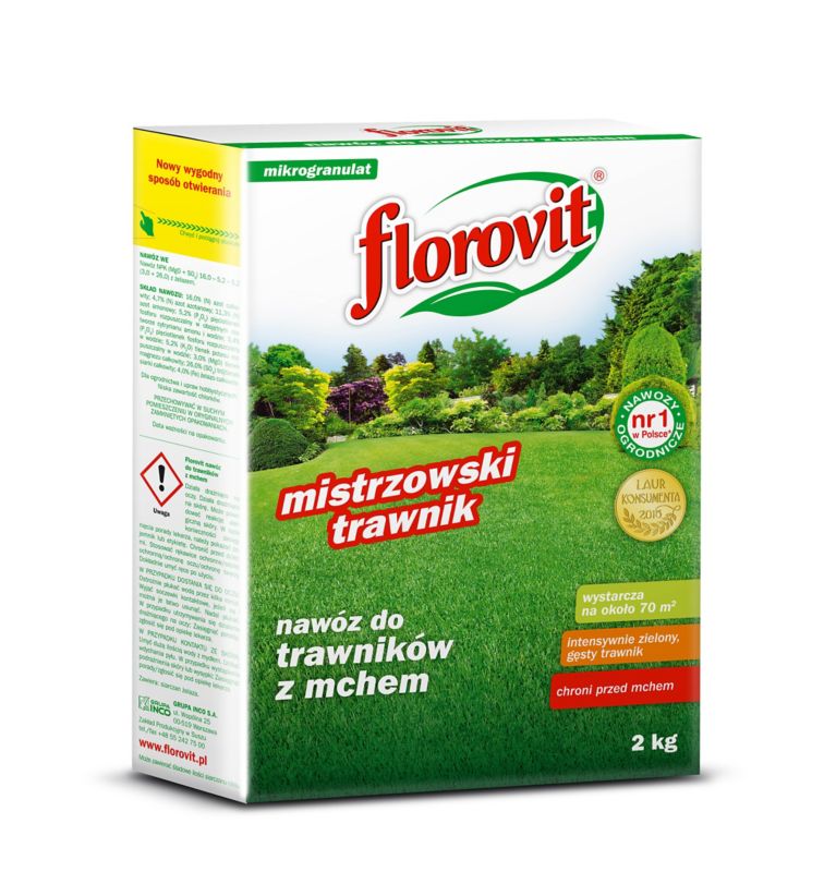 Nawóz do trawników z mchem Florovit Mistrzowski trawnik 2 kg