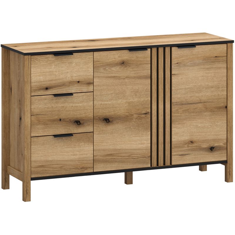 Komoda Mebel Elite VERVE Dwudrzwiowa do Salonu 138 cm Dąb Evok Loft 1 szt