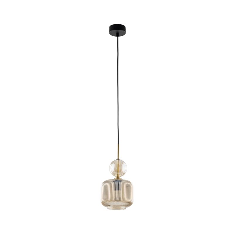 Lampa Wisząca Tk-Lighting Sophia Cognac 1Xe14 listwa ryflowane białe klosze - 1szt.