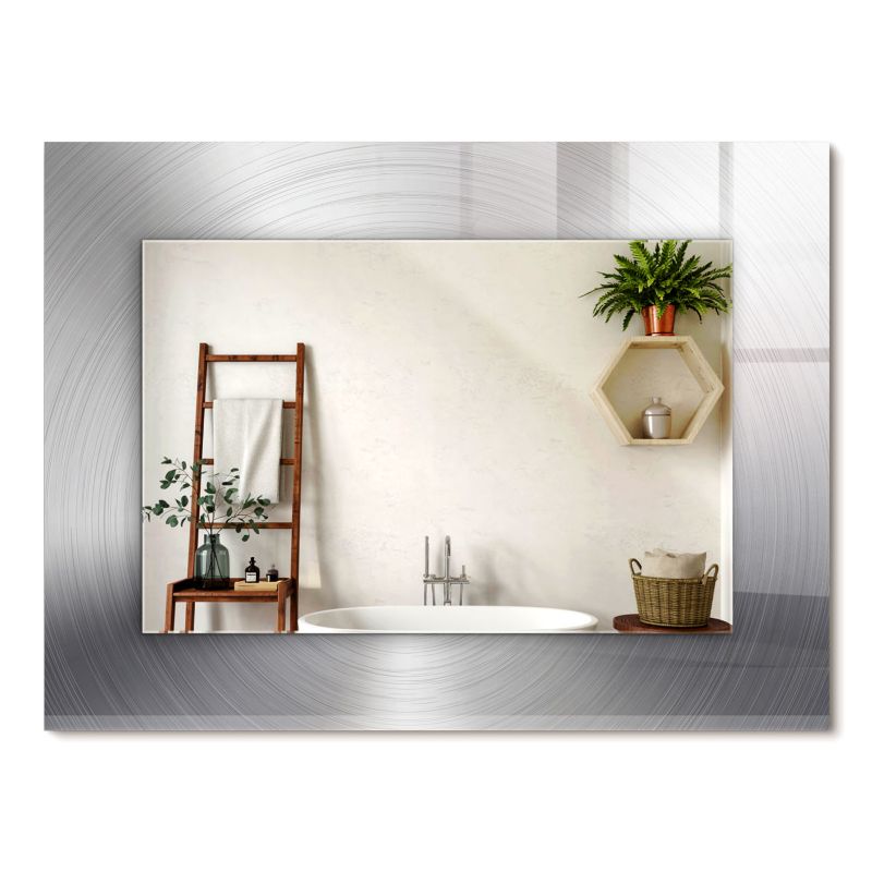 Lustro Wiszące ArtPrintCave 80x60 cm Metalowa powierzchnia okrągła Ramka z Nadrukiem do Sypialni 1 szt.