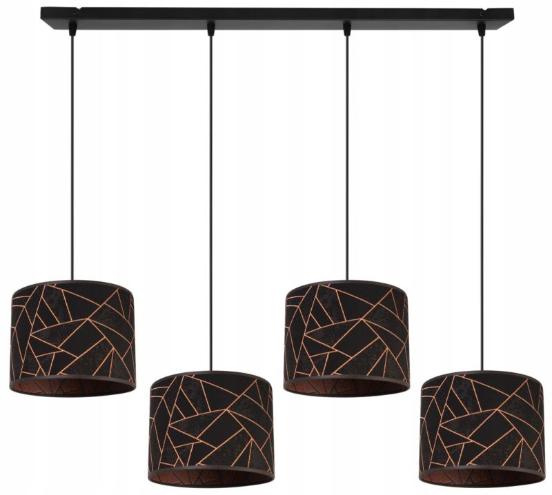 Lampa sufitowa wisząca Light Home LH Werona 4x E27 60W czarny/miedź 1szt.