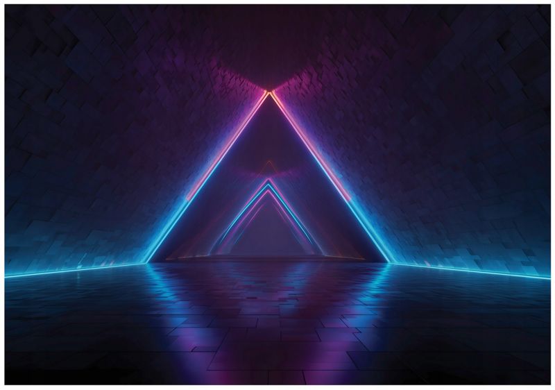 Fototapeta WALLARENA Dla Dzieci Na Flizelinie Abstrakcja Neon Gaming Niebieski 300x210 cm 16041VX6 1 szt.