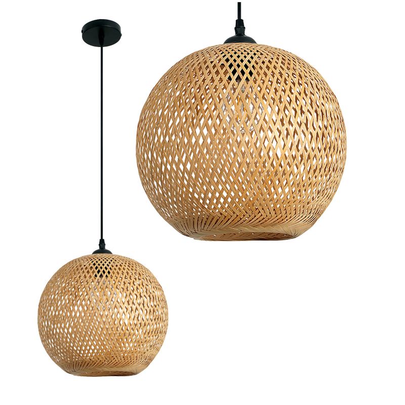 Lampa wisząca Boho Bitavia Kobi Abażur 40cm naturalna do salonu 1szt.