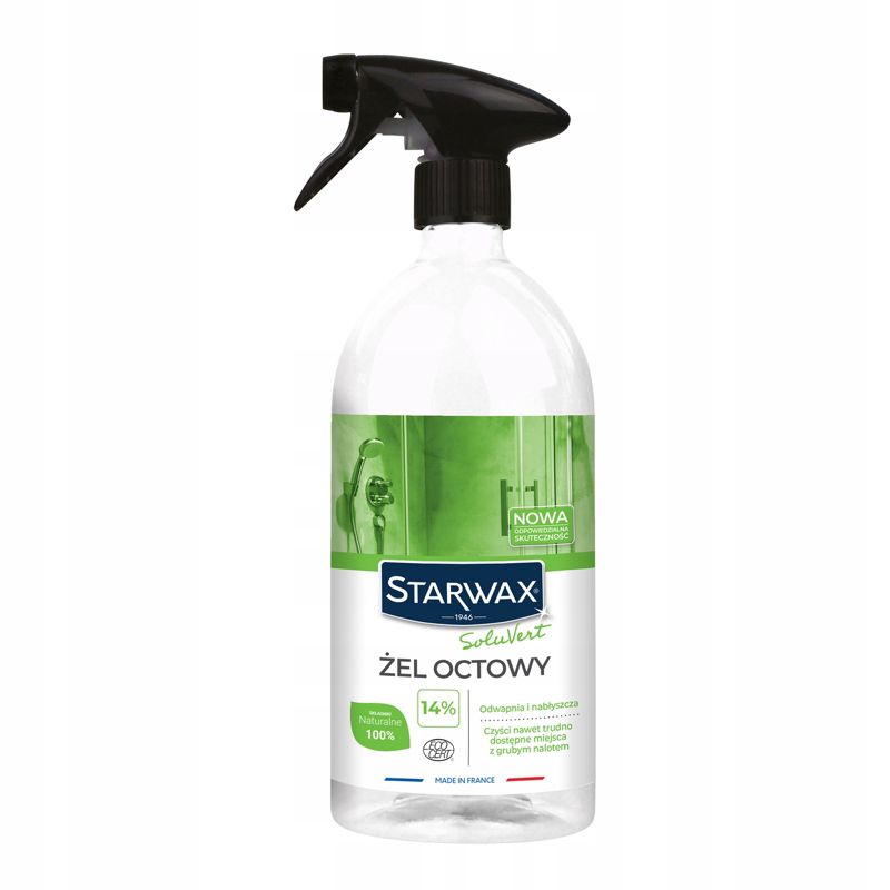 Żel octowy 14% Starwax Soluvert, skuteczny, uniwersalny, z certyfikatem ECOCERT 1 l