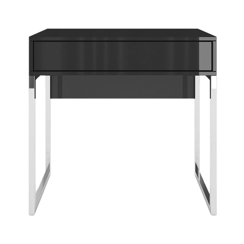 Czarna nowoczesna toaletka Dancan EVA ze srebrnym stelażem 1 szt.