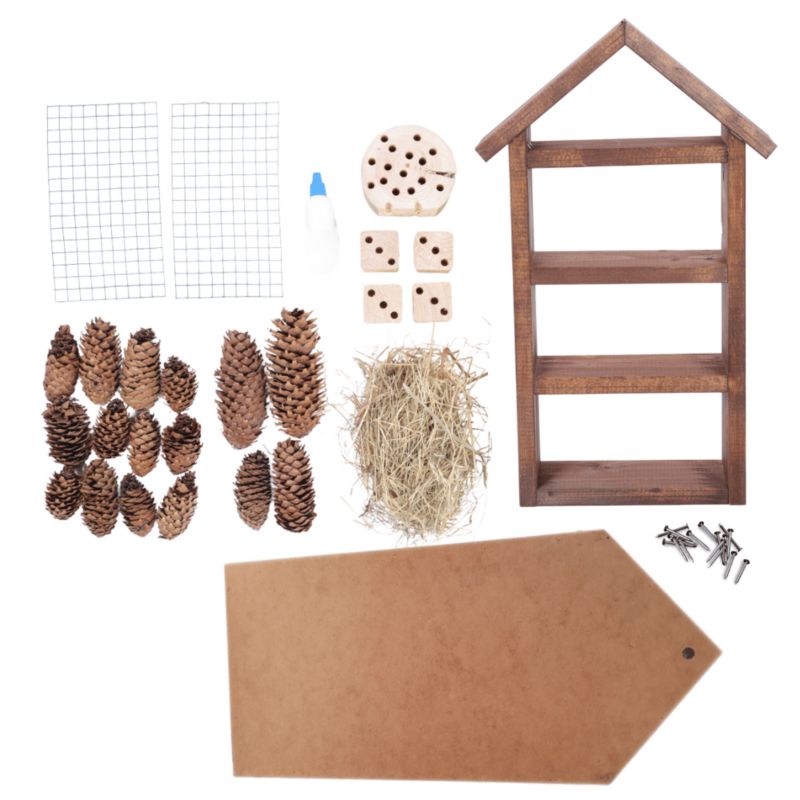 Hotel dla owadów MODO24 mega duży 47 cm do samodzielnego montażu DIY impregnacja brązowa 1 szt.