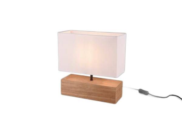 Lampka stołowa RL Woody brązowo-biała 1 x E27 x 60W IP20 wym: 30.5 x 30 x 12 cm tkanina - 1 szt.