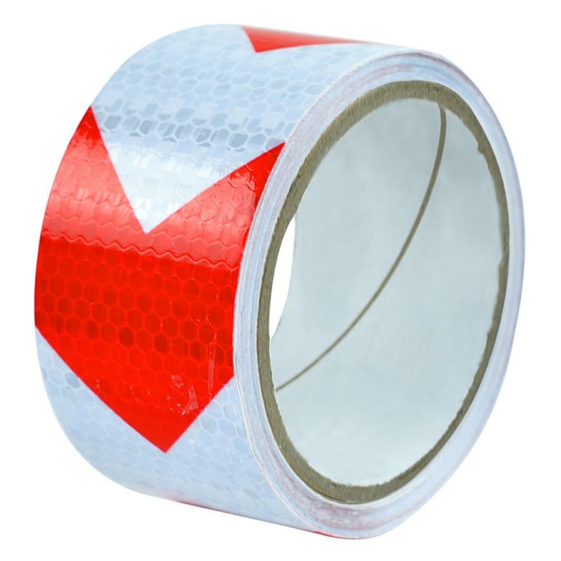Taśma odblaskowa 5 m x 50 mm biało-czerwona