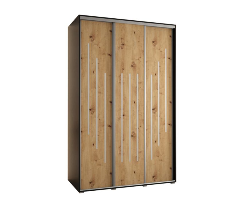 Szafa przesuwna Abiks DAVOS 8 wysoka szer.150cm gł.45cm czarny/artisan/srebrny 1szt.