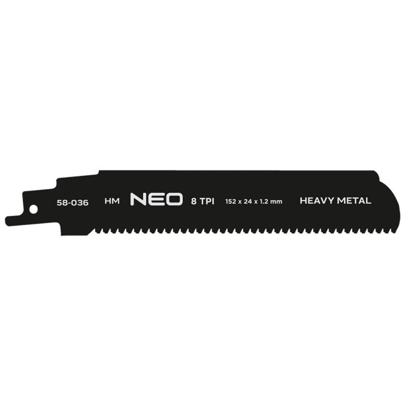 Brzeszczot do piły szablastej NEO TOOLS, HM, 152 x 24 x 1.2 mm, 8TPI 1 szt